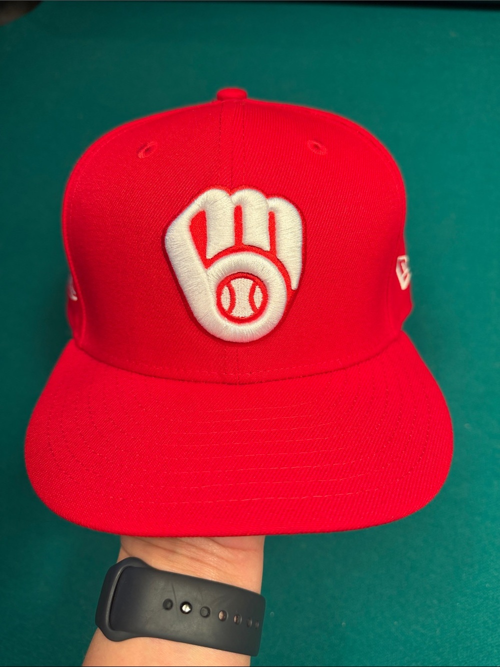 Men's Milwaukee Brewers New Era Cardinal White Logo 59FIFTY Fitted Hat 7 3/4